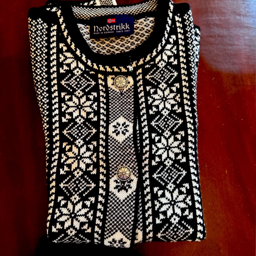 Black and White Women's Cardigan Sweater